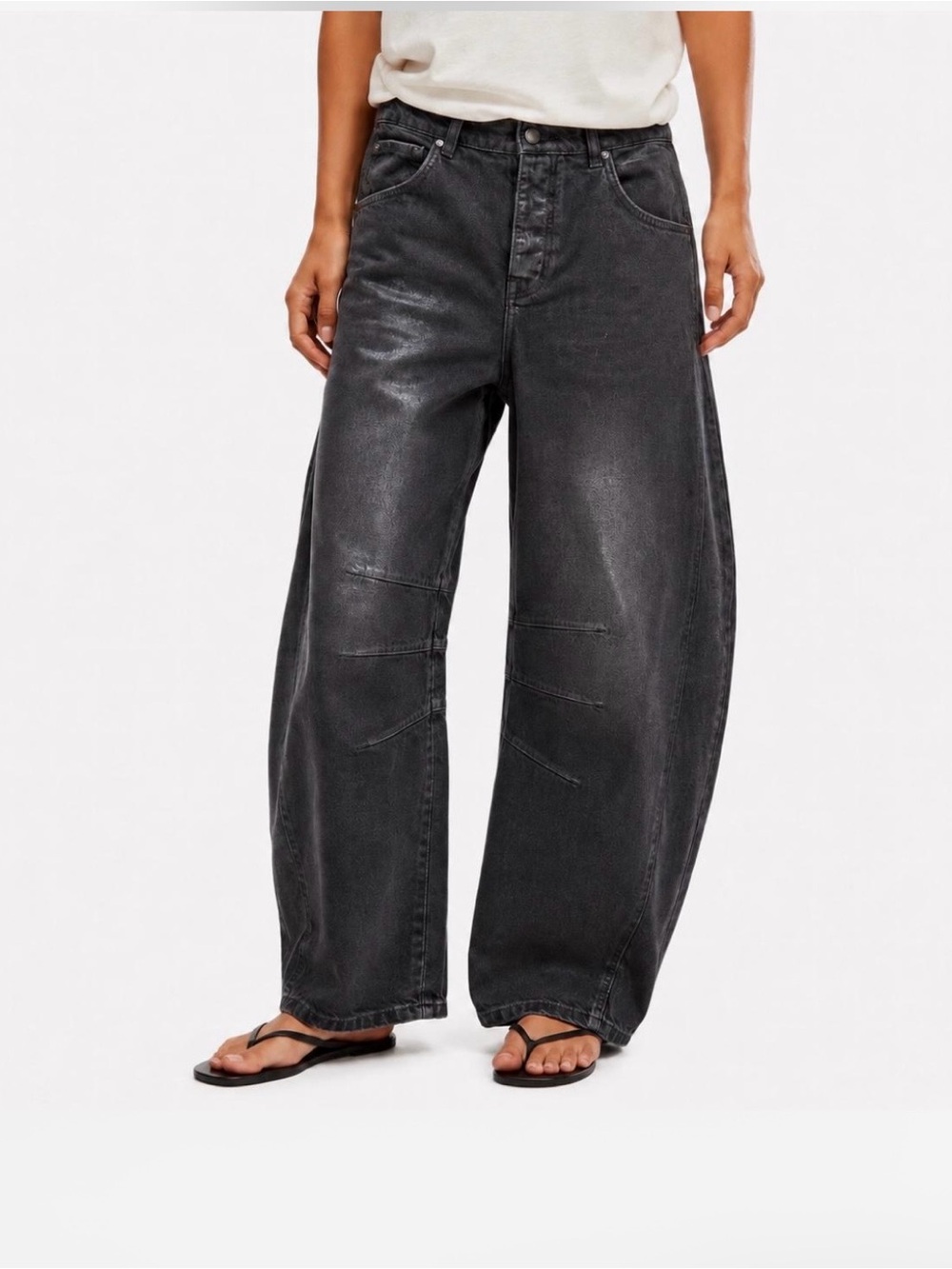 We The Free coated good luck barrel jeans